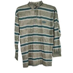 BDG Urban Outfitters Polo Shirt Size XS Green Stripe Tie Dye Long Sleeve NWOT
